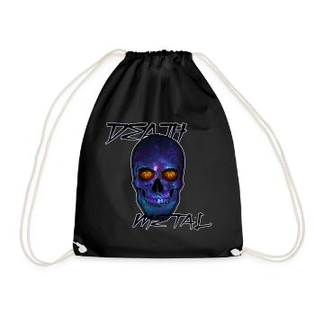 Kosmischer Death Metal Totenschädel - Turnbeutel - Schwarz - Vorne