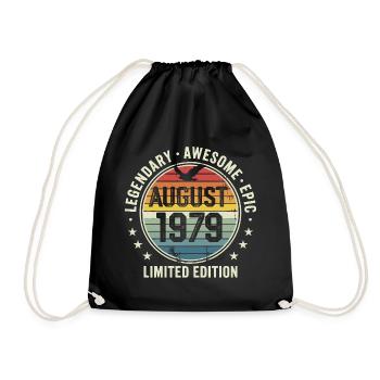 Legendäres Retro-Vintage-Jubiläum im August 1979 - Turnbeutel - Schwarz - Vorne