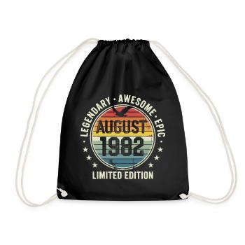 Legendäres Retro-Vintage-Jubiläum im August 1982 - Turnbeutel - Schwarz - Vorne