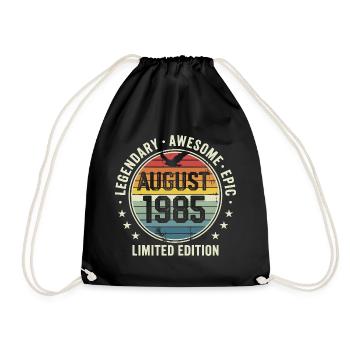 Legendäres Retro-Vintage-Jubiläum im August 1985 - Turnbeutel - Schwarz - Vorne