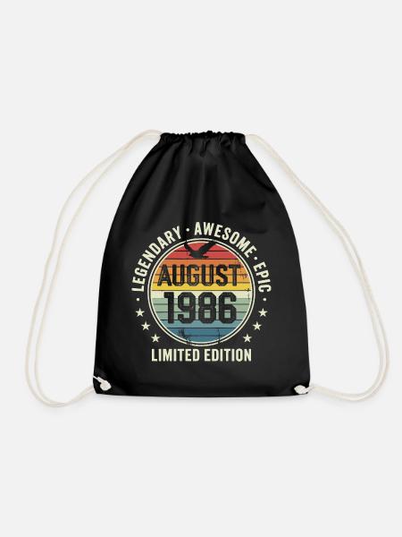 Legendäres Retro-Vintage-Jubiläum im August 1986 - Turnbeutel - Schwarz