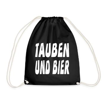 Tauben - Turnbeutel - Schwarz - Vorne