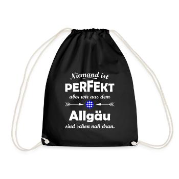 Allgäu-Pride: Niemand ist perfect - Turnbeutel - Schwarz - Vorne