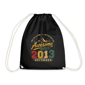 Vintage-Geburtstagsgeschenk für Dezember 2013 - Turnbeutel - Schwarz - Vorne