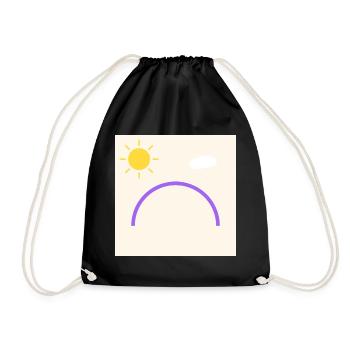 Purple bow in minimal sun - Drawstring Bag - black - Front