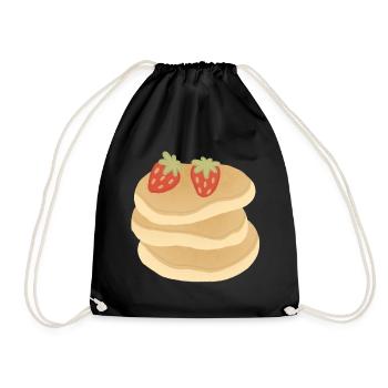 Strawberry Pancake Stack - Drawstring Bag - black - Front