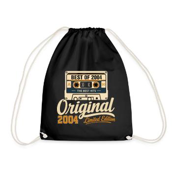 Original 2004 Vintage - 2004 Birthday Gift - Drawstring Bag - black - Front