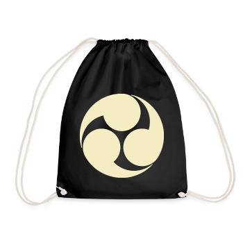 Oriental Vintage Pale Yellow Kobayakawa Japan Mon - Drawstring Bag - black - Front