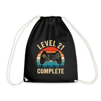 Level 21 complete – Cadeau 21 ans - Sac de sport léger - noir - Devant