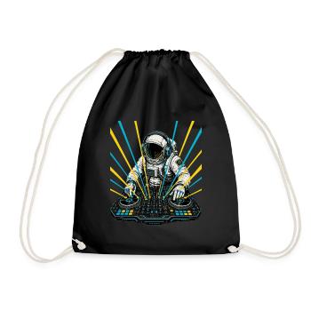 Astronaut DJ Laser - Drawstring Bag - black - Front