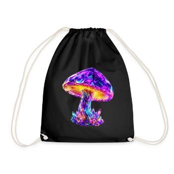 Crystal Geometric Mashroom - Drawstring Bag - black - Front