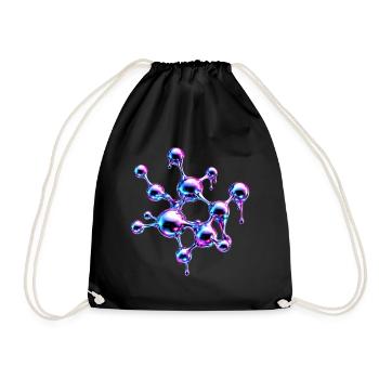 Liquid Metal Molecule Art - Drawstring Bag - black - Front