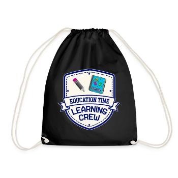 Education Time | Learning Crew Shirt - Drawstring Bag - black - Front