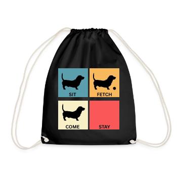 Basset Hound Dog Lover Cadeau pour la Maman du Chien - Sac de sport léger - noir - Devant