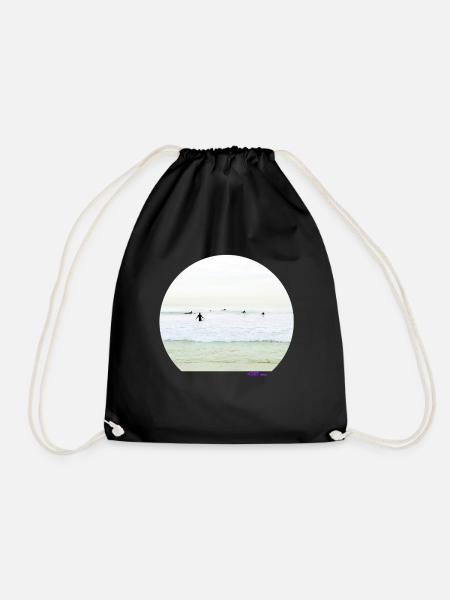 Surfer-Silhouette - Turnbeutel - Schwarz