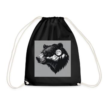 Grizzly Wildnis - Turnbeutel - Schwarz - Vorne