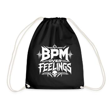 BPM Over Feelings Hard Techno Rave - Turnbeutel - Schwarz - Vorne