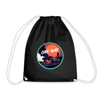 Einweg-Retro Cyber Samurai JDM Streetwear - Turnbeutel - Schwarz - Vorne