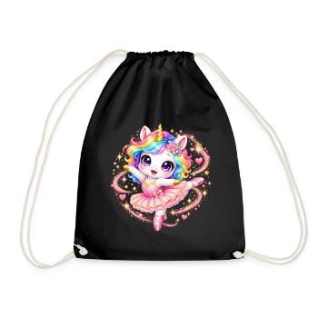 Unicorn_ballerina - Turnbeutel - Schwarz - Vorne