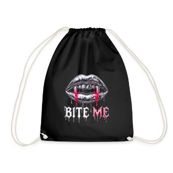 Bite Me – Y2K Liquid Chrome Edgy Streetwear - Turnbeutel - Schwarz - Vorne