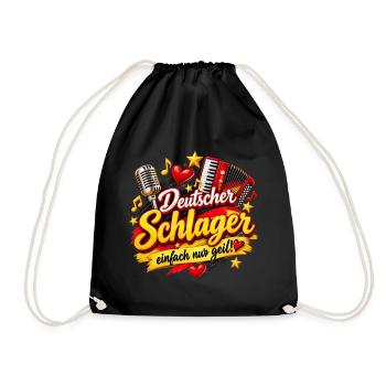 Deutscher Schlager: Einfach Geil - Turnbeutel - Schwarz - Vorne