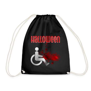 Halloween Blut Rollstuhl - Turnbeutel - Schwarz - Vorne