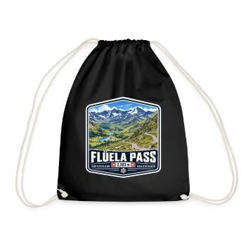 Flüela Pass – Schweiz - Turnbeutel - Schwarz - Vorne