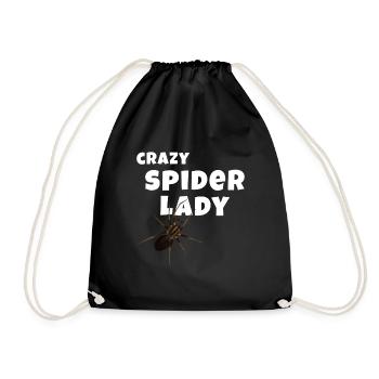 Crazy Spider Lady - Spinnen Liebhaberin - Turnbeutel - Schwarz - Vorne