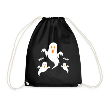 Buh! Neon-Geister-Trio Halloween - Turnbeutel - Schwarz - Vorne