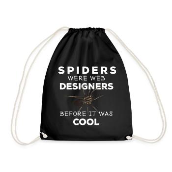 Spiders were web designers - Spinne Nerd Spruch - Turnbeutel - Schwarz - Vorne