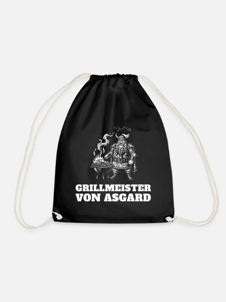 Grillmeister von Asgard – Wikinger Grillen - Turnbeutel - Schwarz