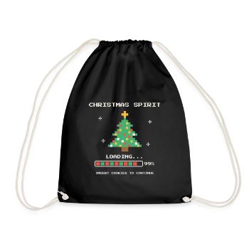 Pixel Weihnachtsgeist lädt - Turnbeutel - Schwarz - Vorne