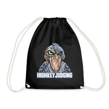 Schuhschnabel mit Brille – Highkey-Bewertung - Turnbeutel - Schwarz - Vorne