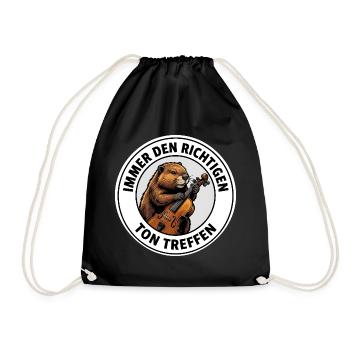 Biber Bratsche T-Shirt Motiv Musiker Geschenk - Turnbeutel - Schwarz - Vorne