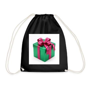 Grünes Geschenkpaket - Turnbeutel - Schwarz - Vorne