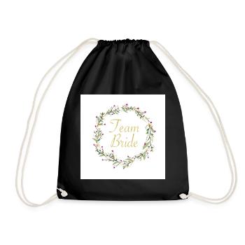 Team Bride mit Blumenkranz - Turnbeutel - Schwarz - Vorne