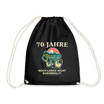 70 Jahre Radfahrer Ausgerollt - Turnbeutel - Schwarz - Vorne