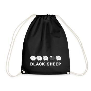 Sheep - Drawstring Bag - black - Front