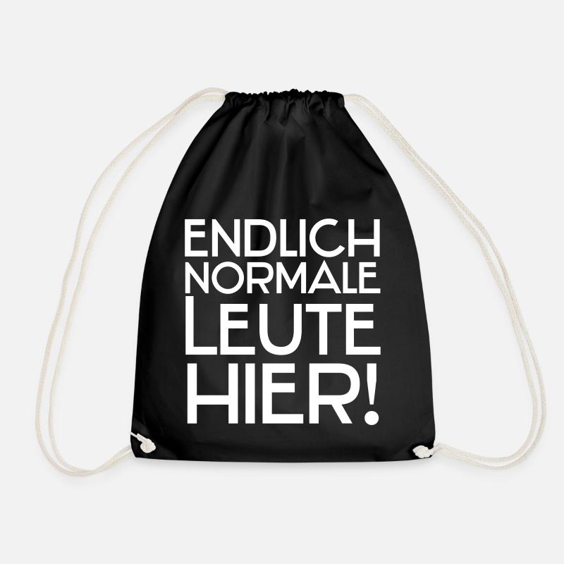 Endlich normale Leute hier! - Turnbeutel - Schwarz