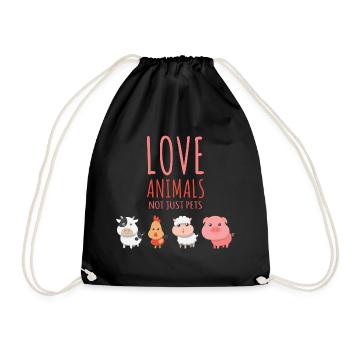 L'amour tous les animaux non seulement Animaux | végétalien - Sac de sport léger - noir - Devant