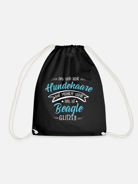 Beagle Shirt-Glitzer - Turnbeutel - Schwarz