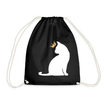 chat couronne - Sac de sport léger - noir - Devant