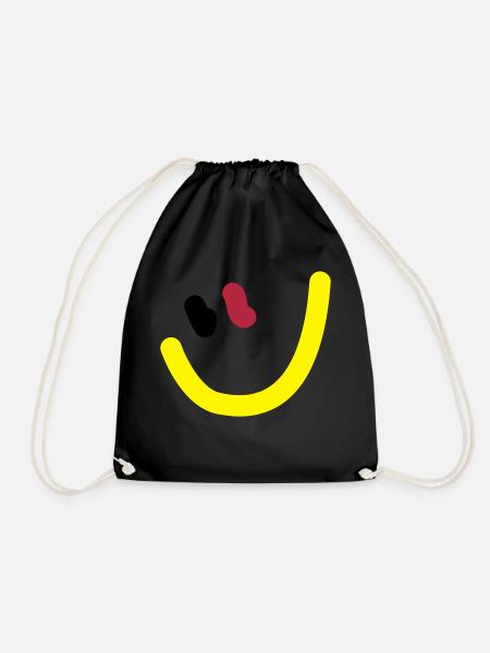 EM2018 DE (Smiley) - Turnbeutel - Schwarz