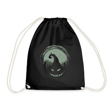Halloween Monster Costume T-Shirt Mask Giant - Drawstring Bag - black - Front