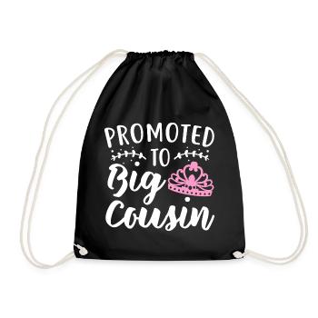Promoted To Big Cousin - Pregnant Birth Cousin - Drawstring Bag - black - Front