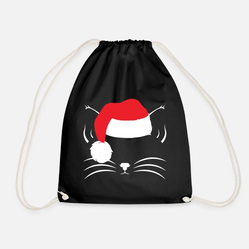 Weihnachtskatze Shirt - Turnbeutel - Schwarz