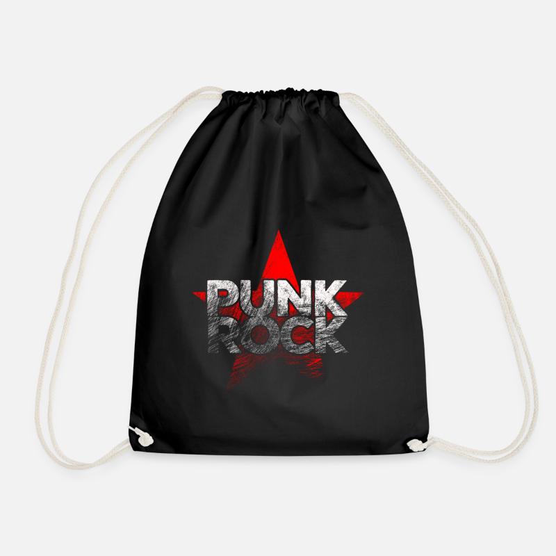 punk - Drawstring Bag - black