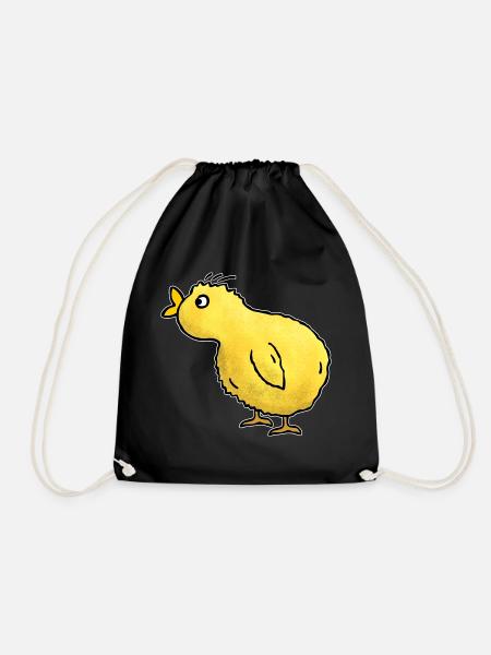 Flauschiges Küken Huhn Hühnchen Vogel Hähnchen - Turnbeutel - Schwarz