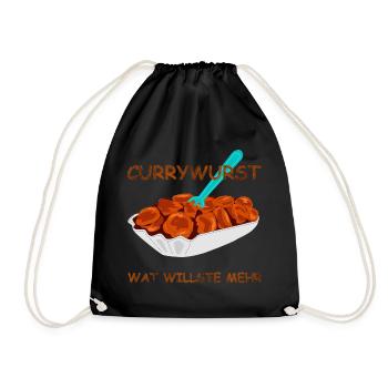 speise currywurst spruch - Turnbeutel - Schwarz - Vorne