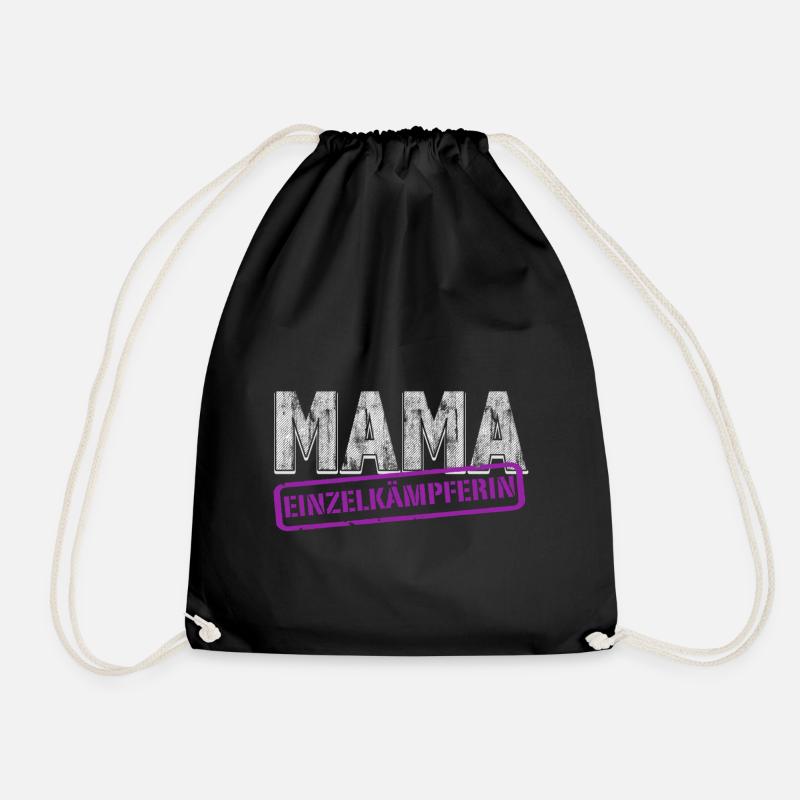 Mama Einzelkämpferin - Turnbeutel - Schwarz
